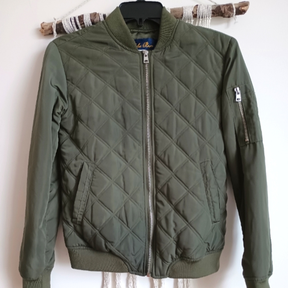 Blue Rain Green Quilted Jacket Size Small